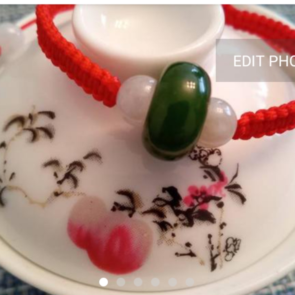 Red String Bracelet with Canadian Jade - Picture 3 of 6